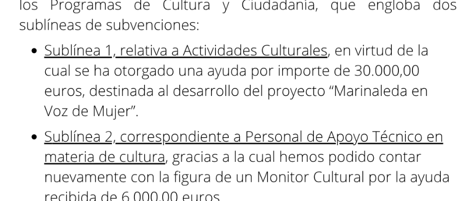 PROGRAMA DEL SERVICIO DE CULTURA ¿MONITORES CULTURALES¿ En este año 2022 hemos vuelto a contar con un Monitor Cultural en Marinaleda, gracias a la ayuda de la Excma. Diputación Provincial de Sevil (3)